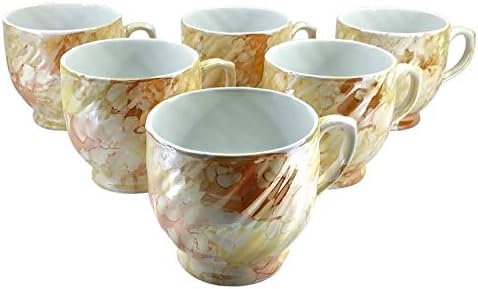 Fnp Farkrafts Ceramic Golden Brown Gloss Finish Tea And Coffee Cups (Set Of 6)