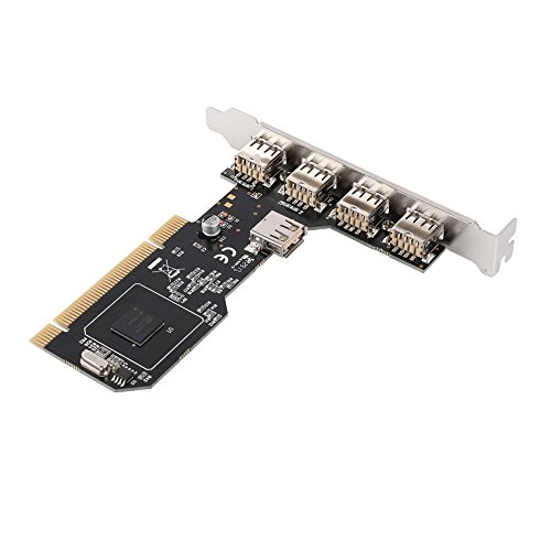 QNINE Internal USB 2.0 PCI Card, 5 Port (4 External & 1 Internal) PCI Expansion to USB 2 Adapter Hub Controller, High Speed 480Mbps for Desktop - Thumbnail 4