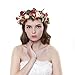 Women handmade Rose Flower Crown with Adjustable Ribbon for Wedding Festivals