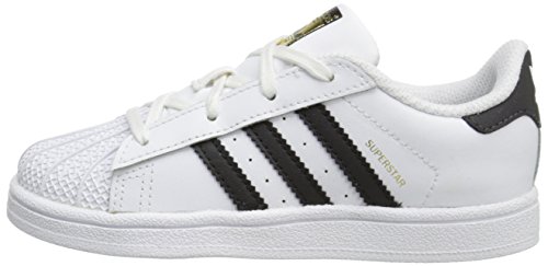 Adidas Originals Superstar I Basketball Fashion Sneaker (Infant/Toddler),White/Black/White,8 M Us Toddler (888164921610)