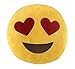 KINREX Emoji Pillow Toys For Kids And Adults - Heart Eye Yellow Pillow Cushion - Birthday Gifts For Boys, Girls, And Adults - 35 cm