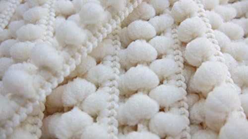 Ivory Mini Pom Pom Fringe Very Small Pompom Ball Trim 1 cm W - 6 yards - Sewing Supplies