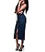 sexycherry Women Sexy Denim Dress Elegant V Neck Sleeveless Slim Fit Pencil Jeans Zipper Split
