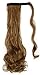 S-noilite Newest Pop Long Straight Curly Wavy Wrap Around on Ponytail Clip in Pony Tail Hair Extensions Natural Synthetic Hairpiece (24inchs-curly, light brown)thumb 3