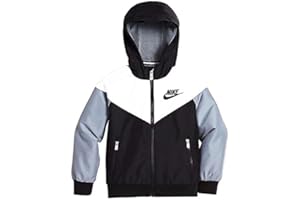 Nike Sportswear Boy's Windrunner Jacket; Black/Grey/White (2T)
