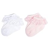 Epeius Baby-Girls Eyelet Frilly Lace Socks,Newborn/Infant/Toddler/Little Girls (Pack of 2/3/4/5/6)