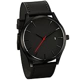 Clearance on Sale Mens Quartz Watch,Hengshikeji Roman NumeralPopular Low-Key Minimalist Connotation Leather Men's Quartz Wristwatch Business Retro Design Leather Band Waterproof Bracelet Watches