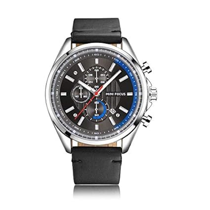 Mini Focus Luxury Mens Watch,Top Brand Dual Quartz Watch,Chronograph Casual Fashion Waterproof Stainless Steel Back Male Wristwatch MF0080G.02