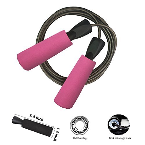 YZLSPORTS Professional Adjustable Steel Wire Jump Rope with Carrying Pouch by Fitness Factor