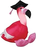 3' Tall Pink Flamingo GRADUATION Airblown Inflatable cap tassle by Gemmy