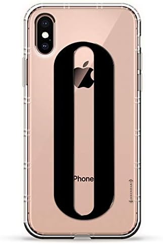 BLACK INITIAL O3 | Luxendary Air Series Clear Silicone Case with 3D printed design and Air-Pocket Cushion Bumper for iPhone Xs Max (new 2018/2019 model with 6.5" screen)