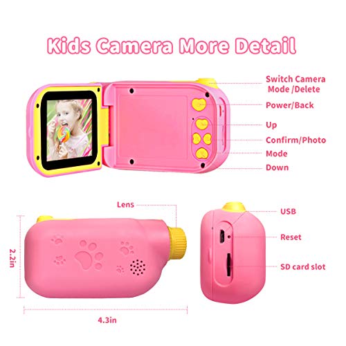 Kids Digital Video Camera Toys for 310 Years Old Girls 1080P 2.4 inch IPS Screen Camera for Age