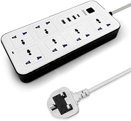 Zahaa 5 meters Universal Extension Cord with 6 Power Socket and 3 USB ...