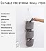 AARAINBOW 1 Pack Mini Cotton Linen Fabric Closet Detachable Foldable Washable Hanging Storage Bag with 3 Pockets Over The Wall Door Organizer for Room Bathroom (Khaki)