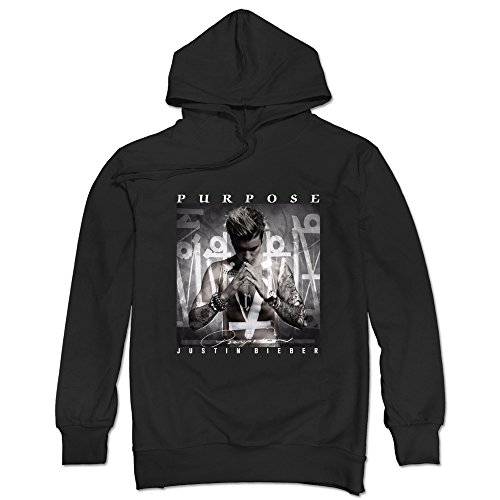 JUST Men's Justin Bieber New Album Purpose The Movement Hoodie Black