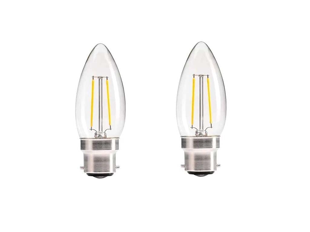DECK INN Pack of 10 LED Filament 4W BC B22 Candle Equivalent to 40W Incandescent BC B22 Bayonet Cap Warm White 2700K,470 Lumens