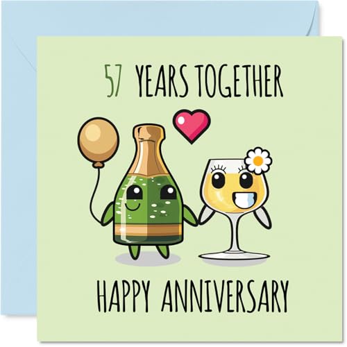 57th Anniversary Card for Women and Men, 57 Years Together