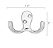 Ambipolar Heavy Duty Decorative Double Prong Robe Hook - Wall Mounted (Screws Included) Chrome, 8 pack