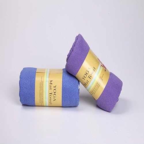 Yoga Towel, Fleave Ultra Absorbent Microfiber Non Slip Yoga Mat Length Towel Hand Towel Combo Ideal for Hot Yoga, Bikram, Pilates, Sports and More-Purple