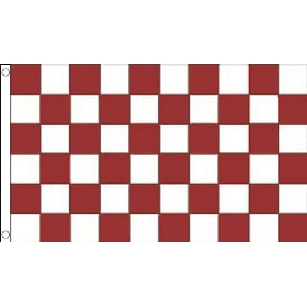 AZ FLAG - Maroon And White Check Flag - 3x5 Ft - 100D Polyester Checkered Racing Banner with Two Metal Grommets - Fade Resistant - Vivid Colors - 3' x 5' Feet - 150x90 Cm