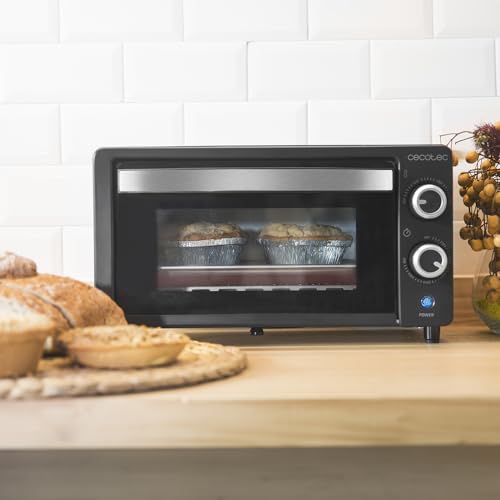 Horno de sobremesa Bake&Toast 1090 Black, 10 L, 1000 W, Temporizador 60min, Temperatura regulable hasta 230ºC, bandeja para hornear, parrilla y una asa con pinzas