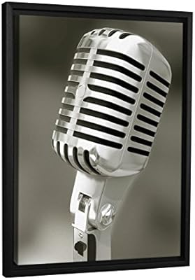 Jp London Fcnv0067 Vintage Retro Radio Mic Microphone Framed Canvas Art Wall Decor 26 37 X 20 37 X 1 25 Amazon Ae