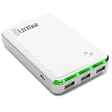 Lenmar Helix 11000 mAh 3 USB Port (4.4A total) Power Bank External Portable Charger Battery Pack for Charging Batteries of iPhone 4 5 6 6 Plus iPad Android Galaxy S5 S4 S3 Note 3 Note 4 Phones Tablets and other USB Powered Devices with Micro USB Cable, White