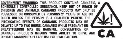 CA Emergency Regulation Cannabis Warning Labels (100)