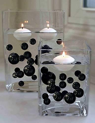 2 Packs Sale Black Pearls - No Hole Jumbo/Assorted Sizes Vase Decorations - to Float The Pearls Order The Floating Packs from Options Below
