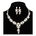 FAYBOX Glamorous Crystal Rhinestone Beading Necklace Earrings Wedding Jewelry Sets