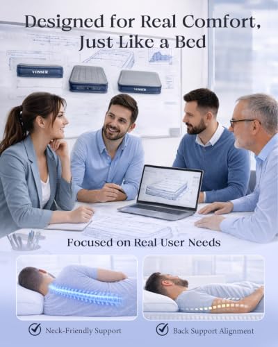 VOSSER King Size Air Mattress with Built-in Pump, 18" Raised, Blow Up Bed | Family Choice Award Winner, Heavy Duty Inflatable Blow Up Mattress,1000 lb,40% Thicker PVC,Durable Airbed,10-Year Support