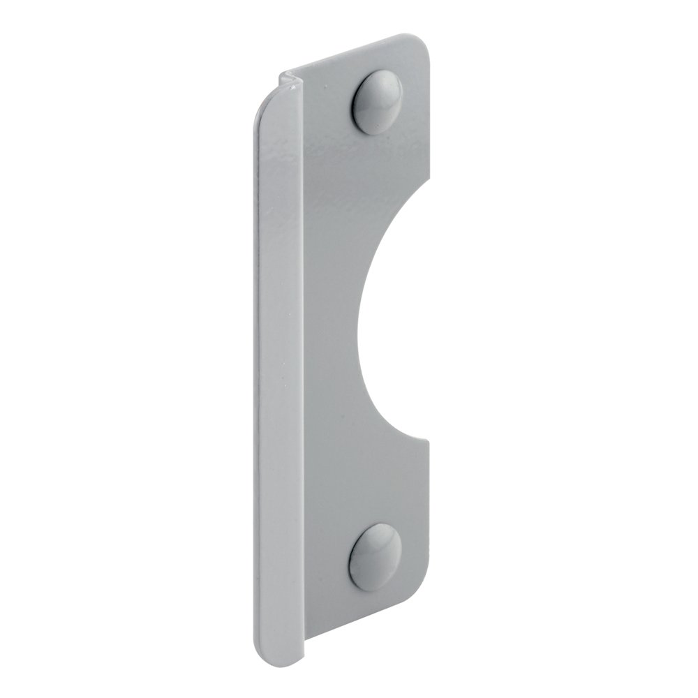 Photo 1 of Prime-Line U 9509 Steel Latch Guard Plate Cover for Out-Swinging Doors, 6 Inch Cover with 5/16 Inch Offset, Gray, Set of 1