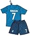 Ronaldo #7 NEW 2017/2018 Real Madrid Champions League Jersey & Shorts for Kids (9-10 Years Old)