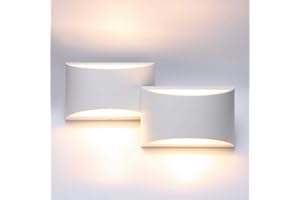 Aipsun Aluminum Modern Indoor LED Wall Sconce Hardwired Interior Wall Lights Set of 2 Up and Down Wall Mount Light for Living Room Bedroom Hallway Corridor Warm White 3000K(with G9 Bulbs)