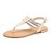 DREAM PAIRS ESTELLE Women's Casual Strappy RhinestonesThong Buckle Strap Gladiator Flat Sandals