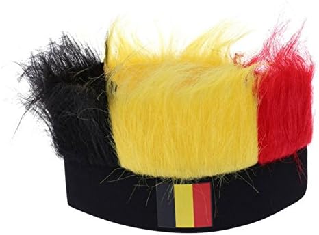 E3L 2018 World Cup Football Fans Hats Headband With Colorful Fur Wig Ployester Stretchy National Flag Headwear Cap (1-Pack, Germany)