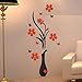 Vovotrade DIY Vase Flower Tree Crystal Arcylic 3D Wall Stickers Decal Home Decor (B)