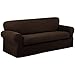 Maytex Reeves Stretch 2 Piece Loveseat Furniture Cover Slipcover, Chocolate Brown