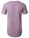 URBANCREWS Mens Hipster Hip Hop Melange Elong Crewneck T-Shirt LAVENDER LARGE