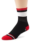 DeFeet Men's Aerator Tall Grupetta Red Sock, Black, Medium