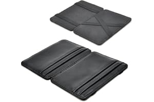 GENERIC Patty Both Slim Leather Pocket Wallet with Magic Money Clip & Card Holders (Black)