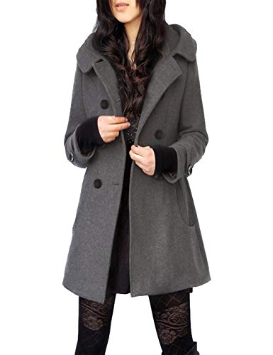 grey wool double breasted coat