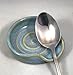 Coffee Spoon Rest, Teaspoon Rest, MINI Ceramic Spoon Rest in Opal Blue