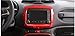 Dwindish ABS Dash Board Car DVD Player GPS Frame Trim Cover for Jeep Renegade 2015-2017 Strength + Smart Red