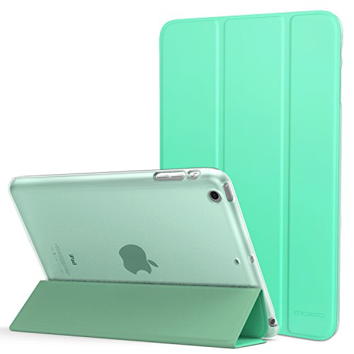 MoKo Case Fit iPad Mini 3/2/1, Slim Lightweight Smart Shell Stand Cover with Translucent Frosted Back Protector Fit Apple iPad Mini 1 / Mini 2 / Mini 3, Mint Green (with Auto Wake/Sleep)