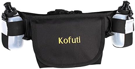 Kofuti Running Waist Bag with Two Water Bottles Elastic Adjustable Band