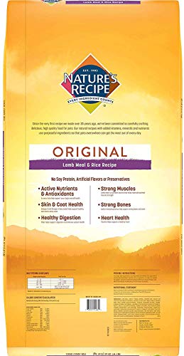 Nature's Recipe Lamb Meal & Rice Recipe Dry Dog Food for Adult Dogs, 30 Pounds