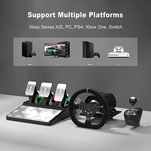 Force Feedback Steering Wheel, PXN V10 Real Force Feedback Wheel with 6