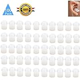 Lsgoodcare 100Pack White Silicone Rubber Replacement Mushroom EarTips Earbud Compatible for Motorola Kenwood Icom Yaesu Baofeng HYT Midland Cobra Radio Surveillance Acoustic Tube Earpiece Headset