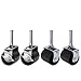 King's Brand Heavy Duty Caster Wheels for Bed Frame ~Set of 4~ (2 Locking & 2 None Locking)
